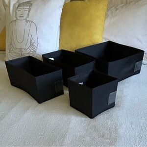 IKEA Black Collapsible Drawer Storage Set